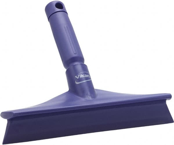 Vikan - 9.84" Rubber Blade Bench Squeegee - Single Edge, Purple, Plastic Holder - Makers Industrial Supply