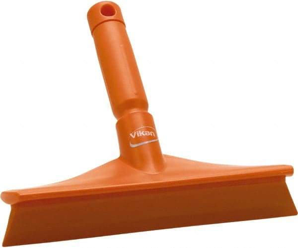 Vikan - 9.84" Rubber Blade Bench Squeegee - Single Edge, Orange, Plastic Holder - Makers Industrial Supply