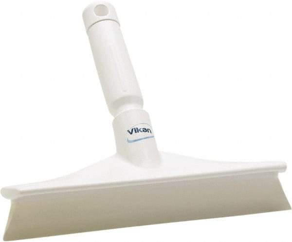 Vikan - 9.84" Rubber Blade Bench Squeegee - Single Edge, White, Plastic Holder - Makers Industrial Supply