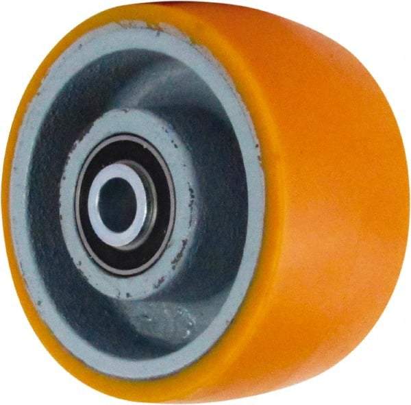 Caster Connection - 6 Inch Diameter x 3 Inch Wide, Polyurethane on Iron Caster Wheel - 2,000 Lb. Capacity, 3-1/4 Inch Hub Length, 3/4 Inch Axle Diameter, Sealed Precision Ball Bearing - Makers Industrial Supply