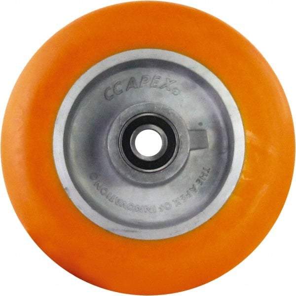 Caster Connection - 8 Inch Diameter x 2 Inch Wide, Polyurethane on Aluminum Caster Wheel - 1,250 Lb. Capacity, 2.2 Inch Hub Length, 1/2 Inch Axle Diameter, Sealed Precision Ball Bearing - Makers Industrial Supply