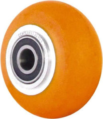 Caster Connection - 4 Inch Diameter x 2 Inch Wide, Polyurethane on Aluminum Caster Wheel - 650 Lb. Capacity, 2.2 Inch Hub Length, 1/2 Inch Axle Diameter, Sealed Precision Ball Bearing - Makers Industrial Supply