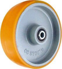 Caster Connection - 10 Inch Diameter x 3 Inch Wide, Polyurethane on Iron Caster Wheel - 2,750 Lb. Capacity, 3-1/4 Inch Hub Length, 3/4 Inch Axle Diameter, Sealed Precision Ball Bearing - Makers Industrial Supply