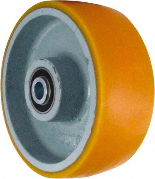 Caster Connection - 8 Inch Diameter x 3 Inch Wide, Polyurethane on Iron Caster Wheel - 2,300 Lb. Capacity, 3-1/4 Inch Hub Length, 3/4 Inch Axle Diameter, Sealed Precision Ball Bearing - Makers Industrial Supply