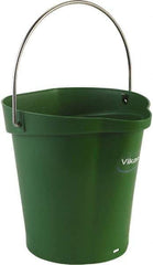 Vikan - 1-1/2 Gal, Polypropylene Round Green Single Pail with Pour Spout - Handle Included - Makers Industrial Supply