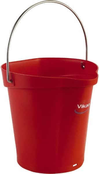 Vikan - 1-1/2 Gal, Polypropylene Round Red Single Pail with Pour Spout - Handle Included - Makers Industrial Supply