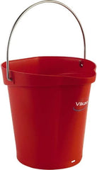 Vikan - 1-1/2 Gal, Polypropylene Round Red Single Pail with Pour Spout - Handle Included - Makers Industrial Supply