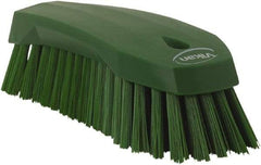 Vikan - 1.3" Bristle Length, Polyester Utility Scrub Brush - 7" Long x 3" Wide Head, 8" OAL, Green, Polypropylene Block - Makers Industrial Supply