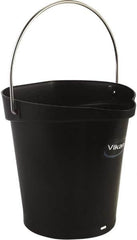 Vikan - 1-1/2 Gal, Polypropylene Round Black Single Pail with Pour Spout - Handle Included - Makers Industrial Supply