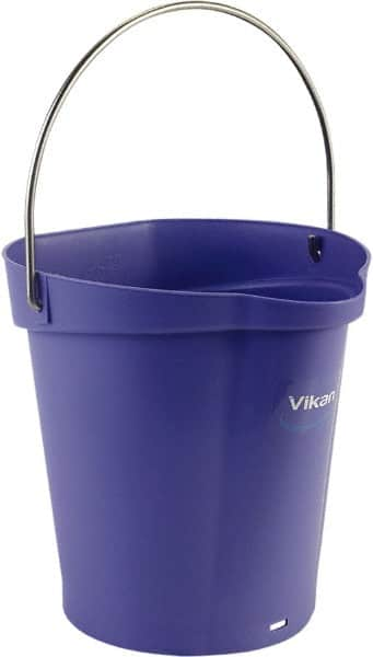 Vikan - 1-1/2 Gal, Polypropylene Round Purple Single Pail with Pour Spout - Handle Included - Makers Industrial Supply