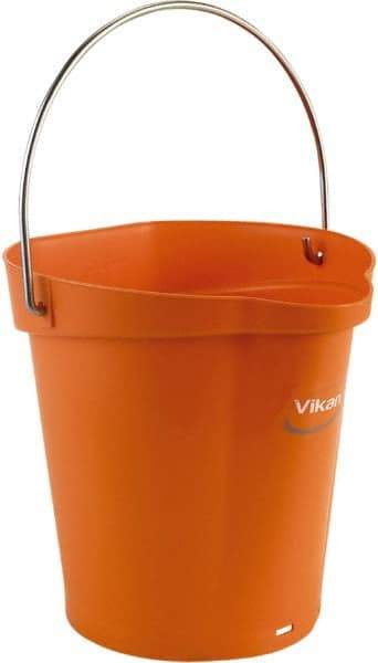 Vikan - 1-1/2 Gal, Polypropylene Round Orange Single Pail with Pour Spout - Handle Included - Makers Industrial Supply