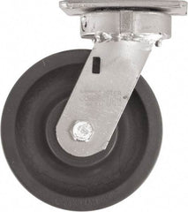 Caster Connection - 6" Diam x 2" Wide x 7-1/2" OAH Top Plate Mount Swivel Caster - High Grade Nylon, 1,500 Lb Capacity, Sealed Precision Ball Bearing, 4 x 4-1/2" Plate - Makers Industrial Supply