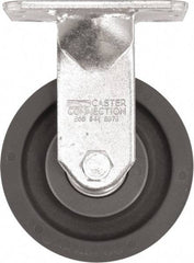 Caster Connection - 5" Diam x 2" Wide x 6-1/2" OAH Top Plate Mount Rigid Caster - High Grade Nylon, 1,200 Lb Capacity, Sealed Precision Ball Bearing, 4 x 4-1/2" Plate - Makers Industrial Supply