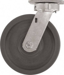 Caster Connection - 8" Diam x 2" Wide x 9-1/2" OAH Top Plate Mount Swivel Caster - High Grade Nylon, 2,000 Lb Capacity, Sealed Precision Ball Bearing, 4 x 4-1/2" Plate - Makers Industrial Supply