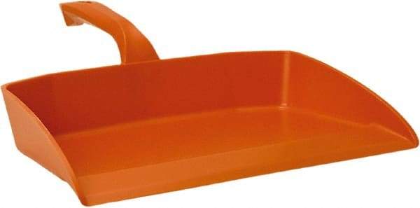 Vikan - 12-1/2" Wide Handheld Dustpan - Plastic Body, 4-1/2" Handle, Orange - Makers Industrial Supply