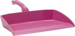 Vikan - 12-1/2" Wide Handheld Dustpan - Plastic Body, 4-1/2" Handle, Pink - Makers Industrial Supply