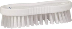 Vikan - 1" Bristle Length, Polyester Scrub Brush - 6-1/4" Long x 7" Wide Head, 7" OAL, White, Polypropylene Block - Makers Industrial Supply