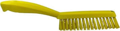 Vikan - 1.3" Bristle Length, Polyester Scrub Brush - 5-7/8" Long x 0.8" Wide Head, 11.2" OAL, Yellow, Polypropylene Block - Makers Industrial Supply