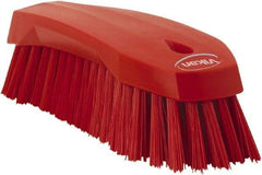 Vikan - 1.3" Bristle Length, Polyester Utility Scrub Brush - 7" Long x 3" Wide Head, 8" OAL, Red, Polypropylene Block - Makers Industrial Supply