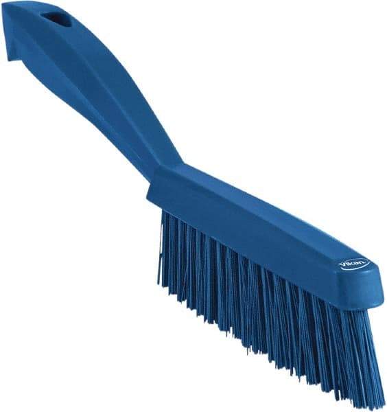 Vikan - 1.3" Bristle Length, Polyester Scrub Brush - 5-7/8" Long x 0.8" Wide Head, 11.2" OAL, Blue, Polypropylene Block - Makers Industrial Supply