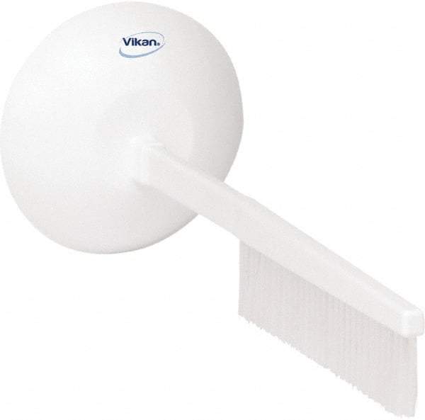 Vikan - 2-3/4" Bristle Length, Polyester Cleaning & Finishing Brush - 8" Long x 2-3/4" Wide Head, 20" OAL, White, Polypropylene Block - Makers Industrial Supply