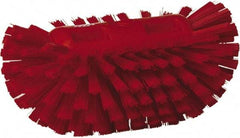 Vikan - 1-1/2" Bristle Length, Polyester Utility Scrub Brush - 5-1/2" Wide Head, 8" OAL, European Threaded Handle, Red, Polypropylene Block - Makers Industrial Supply