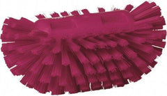 Vikan - 1-1/2" Bristle Length, Polyester Utility Scrub Brush - 5-1/2" Wide Head, 8" OAL, European Threaded Handle, Pink, Polypropylene Block - Makers Industrial Supply