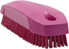 Vikan - 0.7" Bristle Length, Polyester Scrub Brush - 1-1/2" Wide Head, 4-1/2" OAL, Pink, Polypropylene Block - Makers Industrial Supply