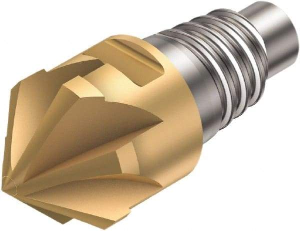 Sandvik Coromant - 316-CM Grade 1030 Carbide Chamfer Milling Tip Insert - TiAlN/TiN Finish, 8 Flutes, 16mm Cutting Diam, 6.5mm Depth of Cut, 18.7mm Extension, 0° Helix - Makers Industrial Supply