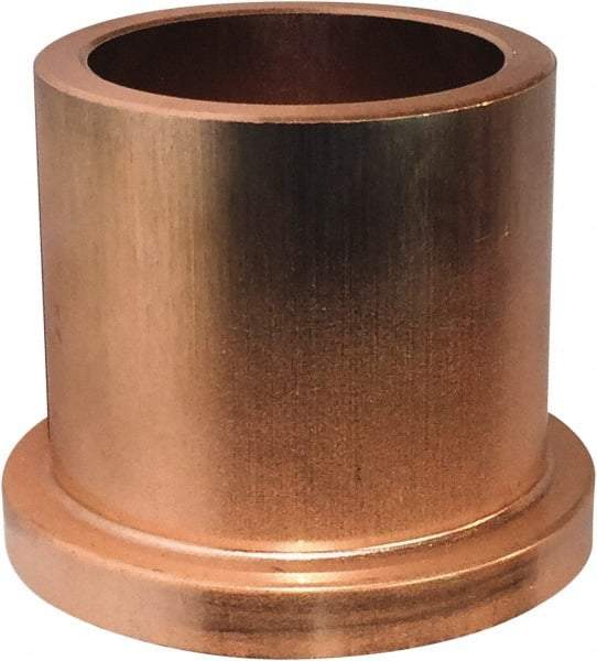 Bunting Bearing - 3/8" Inside x 5/8" Outside Diam, Powdered Metal Flanged Bearing - 7/8" Flange Outside Diam, 1/16" Flange Thickness, 1" OAL - Makers Industrial Supply