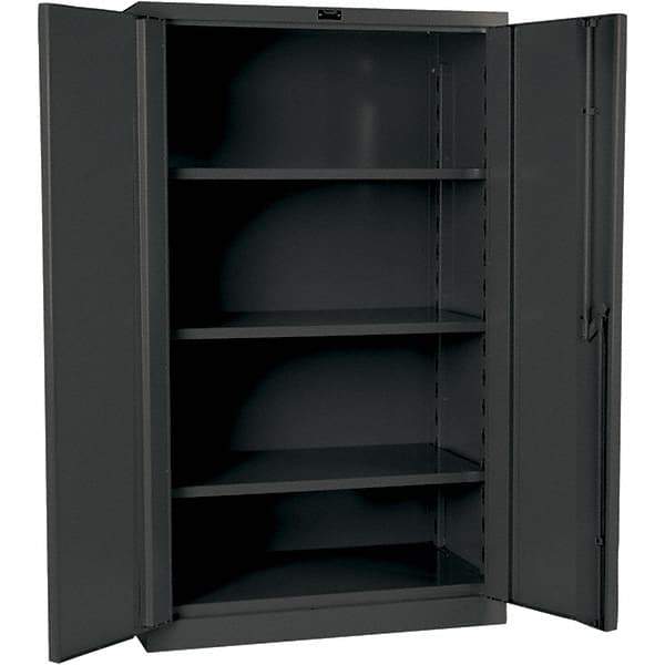 Hallowell - 3 Shelf Locking Storage Cabinet - Steel, 36" Wide x 21" Deep x 60" High, Gray - Makers Industrial Supply