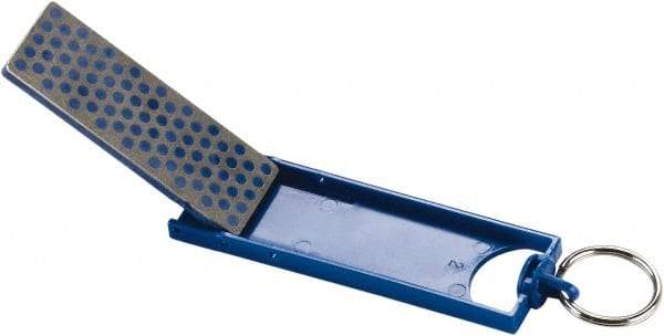 Lenox - 3" OAL Medium Retractable Sharpener Diamond File - 1" Wide x 1/4" Thick, 3 LOC, Blue - Makers Industrial Supply