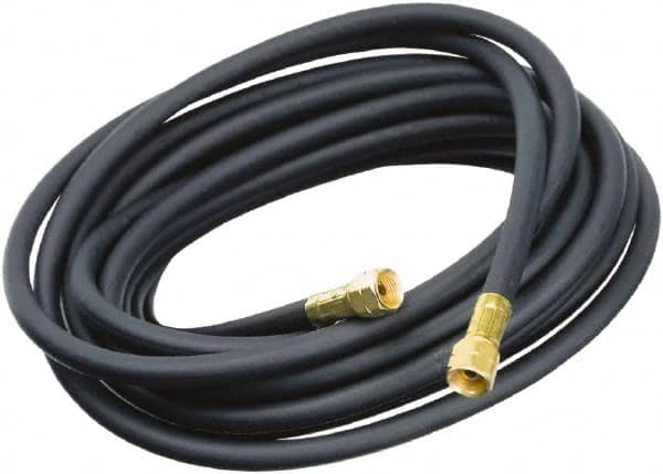 Sievert - 1/4" Inside x 9/16" Outside Diam, Grade Commercial Welding Hose - Black, 33' Long, Standard Nozzle Style, 75 psi Working Pressure - Makers Industrial Supply