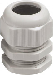 Canfield Connector - 0.197 to 0.354" Cable Capacity, Liquidtight, Straight Strain Relief Cord Grip - 1/2 NPT Thread, 1.693" Long, Nylon - Makers Industrial Supply