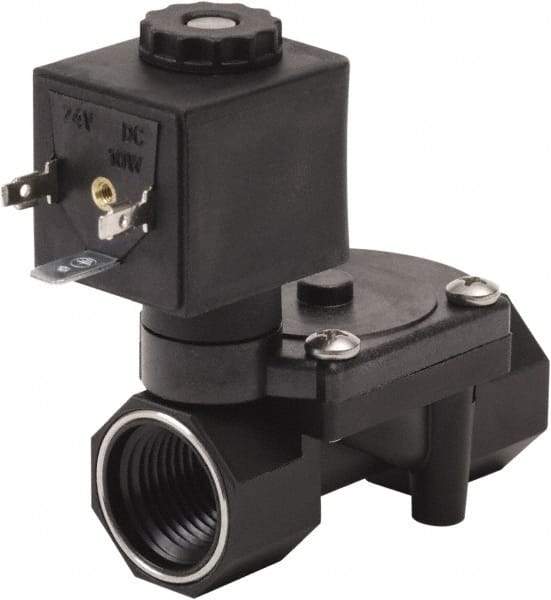 Spartan Scientific - 3/8" NPT Port, 2 Way, 2 Position, Glass Filled Nylon Solenoid Valve - Normally Closed, Viton Seal - Makers Industrial Supply