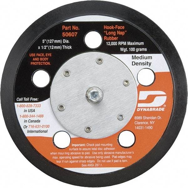 Dynabrade - 5" Diam Disc Backing Vacuum Replacement Pad - Medium Density, 12,000 RPM - Makers Industrial Supply