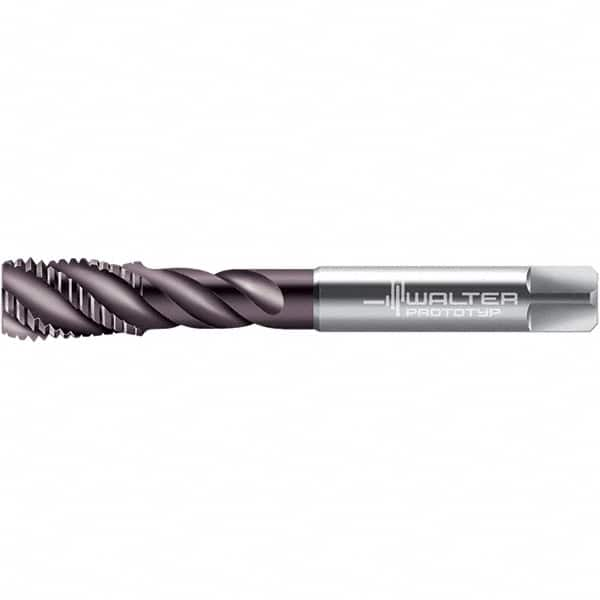 Walter-Prototyp - M12x1.75 DIN 376 4 Flute 6HX Bottoming Spiral Flute Tap - High Speed Steel, Hardlube Finish, 110mm OAL, Right Hand Flute, Right Hand Thread, 10.160, Series EP2056352 - Exact Industrial Supply