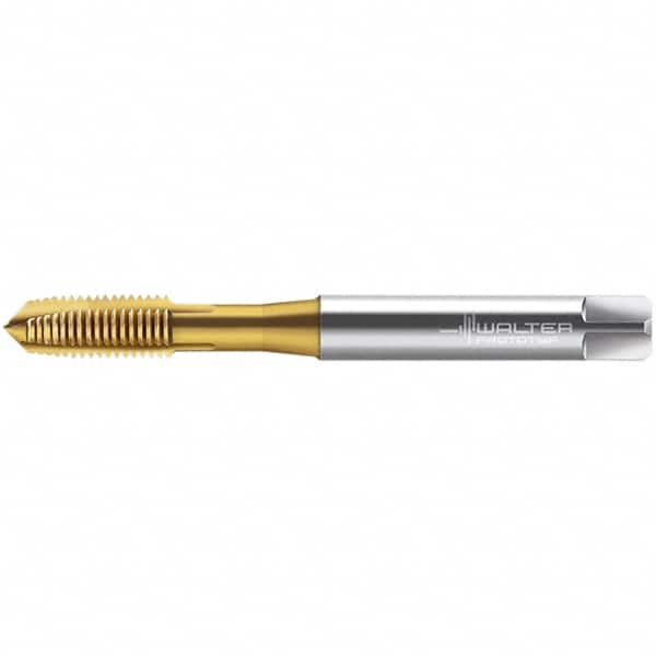 Walter-Prototyp - M2.6x0.45, 3 Flute, TiN Finish, High Speed Steel Spiral Point Tap - Right Hand Thread, 51.03mm OAL, 8mm Thread Length, 2.8mm Shank Diam, Series EP2023305 - Exact Industrial Supply