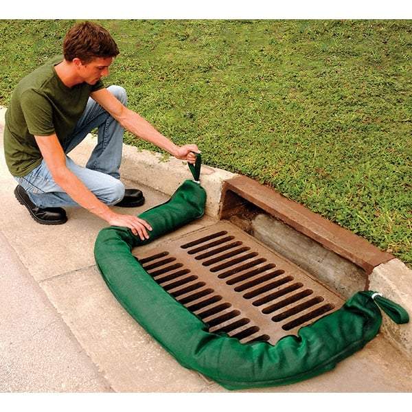 UltraTech - 26 Gal, 9' Long, 4" Diam, Woven Polymer/Phos Filter Filter Sock, Phos Filter - Stormwater & Construction, Green - Makers Industrial Supply