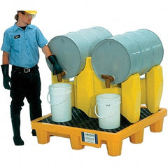 UltraTech - 66 Gal Sump, 1,500 Lb Capacity, 2 Drum, Polyethylene P2 Drum Rack Containment System - 53" Long x 53" Wide x 44-3/4" High, Two-Tier Drum Configuration - Makers Industrial Supply