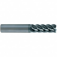 SGS - 12mm, 5 Flute, Single End, Solid Carbide, 0.1181" Corner Radius End Mill - 100mm OAL, 45° Helix, 50mm LOC, Right Hand Cut - Makers Industrial Supply