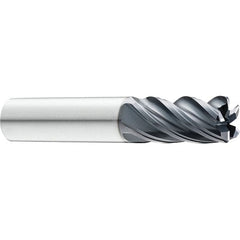 SGS - 3/8", 5 Flute, Single End, Solid Carbide, 0.03" Corner Radius End Mill - 2-1/2" OAL, 37° Helix, 3/8" LOC, Right Hand Cut - Makers Industrial Supply