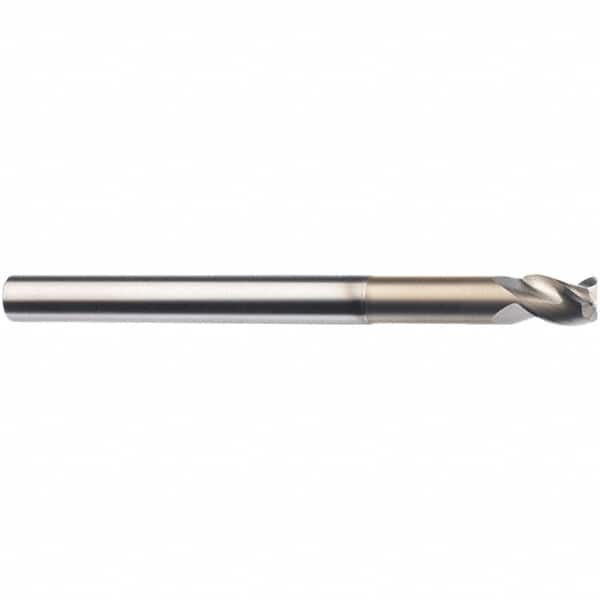 SGS - 8mm, 3 Flute, Single End, Solid Carbide, 0.0197" Corner Radius End Mill - 75mm OAL, 38° Helix, 32mm LOC, Right Hand Cut - Makers Industrial Supply