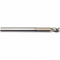 SGS - 8mm, 3 Flute, Single End, Solid Carbide, 0.0197" Corner Radius End Mill - 75mm OAL, 38° Helix, 32mm LOC, Right Hand Cut - Makers Industrial Supply