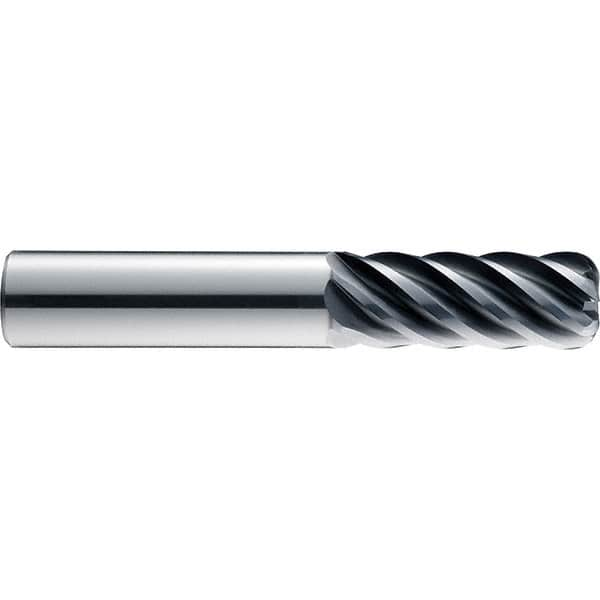 SGS - 8mm, 6 Flute, Single End, Solid Carbide, 0.0472" Corner Radius End Mill - 63mm OAL, 41° Helix, 20mm LOC, Right Hand Cut - Makers Industrial Supply