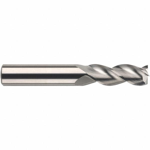 SGS - 12mm, 16mm LOC, 12mm Shank Diam, 100mm OAL, 3 Flute, Solid Carbide Square End Mill - Single End, TiB2 Finish, Spiral Flute, 38° Helix, Centercutting, Right Hand Cut, Right Hand Flute, Series 43MS - Makers Industrial Supply