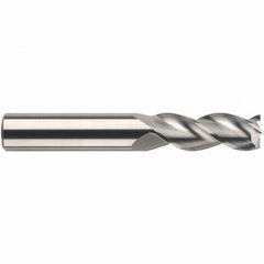 SGS - 12mm, 16mm LOC, 12mm Shank Diam, 100mm OAL, 3 Flute, Solid Carbide Square End Mill - Single End, TiB2 Finish, Spiral Flute, 38° Helix, Centercutting, Right Hand Cut, Right Hand Flute, Series 43MS - Makers Industrial Supply