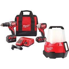 Milwaukee Tool - 18 Volt Cordless Tool Combination Kit - Includes 1/2" Brushless Hammer Drill/Driver & Brushless 1/4" Impact Driver, Lithium-Ion Battery Included - Makers Industrial Supply