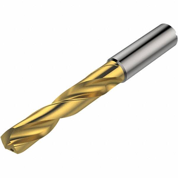 Seco - 5.6mm 140° Solid Carbide Jobber Drill - TiAlN/TiN Finish, Right Hand Cut, Spiral Flute, Round Shank, 82mm OAL - Makers Industrial Supply