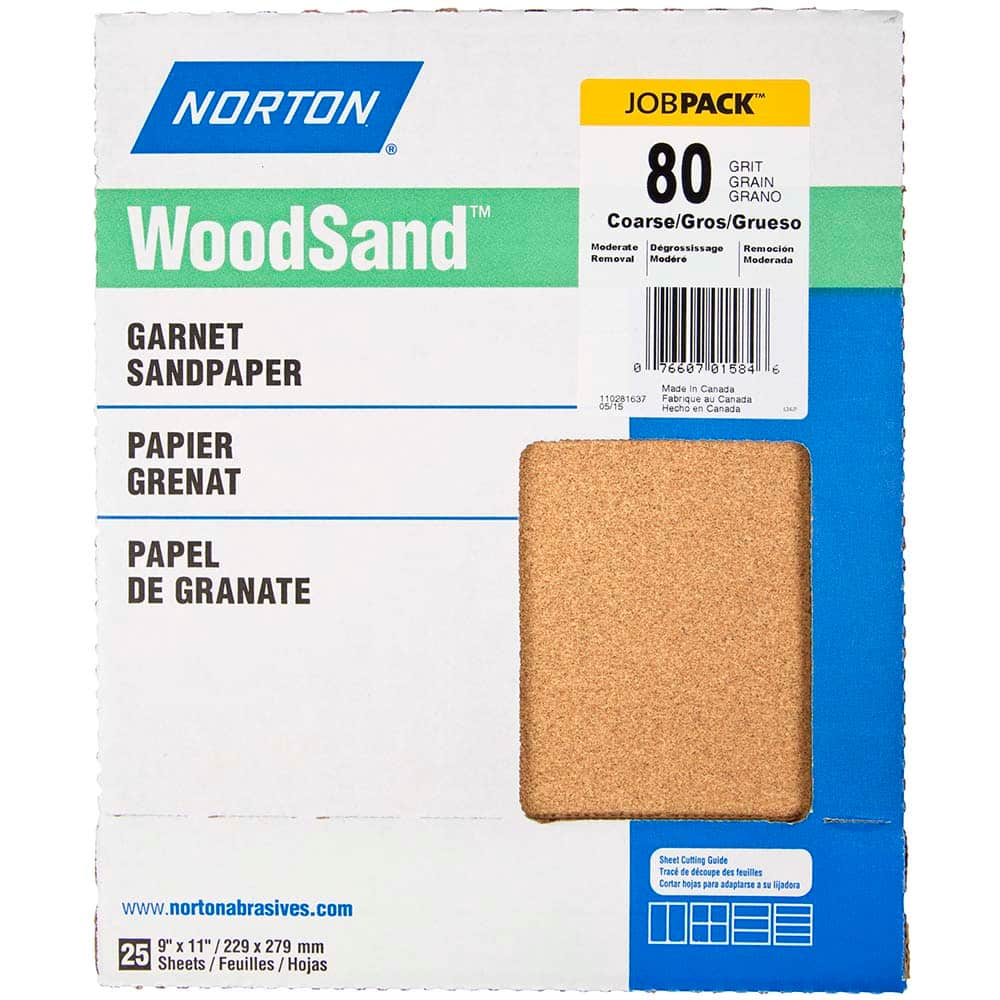 Norton - Sanding Sheets Abrasive Material: Garnet Grade: Coarse - Makers Industrial Supply